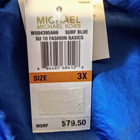 Michael Kors Cobalt Blue Scoop Neck Top NWT - Picture 6 of 8
